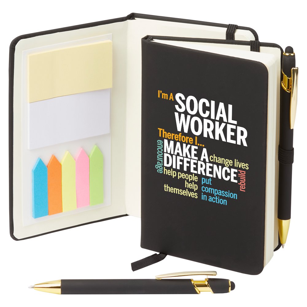 I'm A Social Worker, Therefore I... Stanton Jotter with Sticky Notes & Stylus Pen