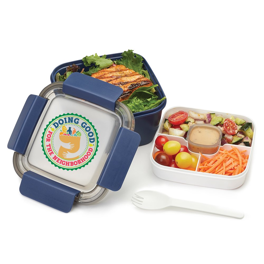 Doing Good for the Neighborhood Locking Food Container with Compartments