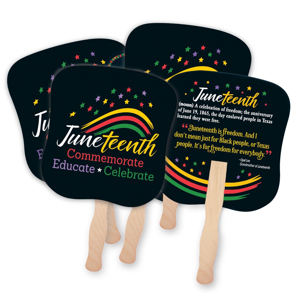 Juneteenth: Commemorate, Educate, Celebrate Hand Fan - Pack of 25