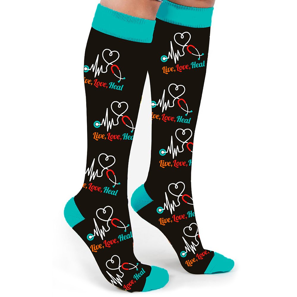 Live, Love, Heal Compression Knee Socks