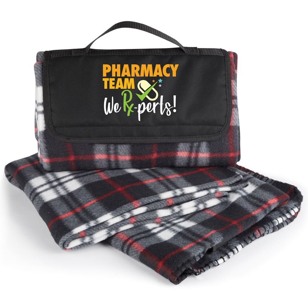 Pharmacy Team: We Rx-perts! Plaid Fleece Blanket