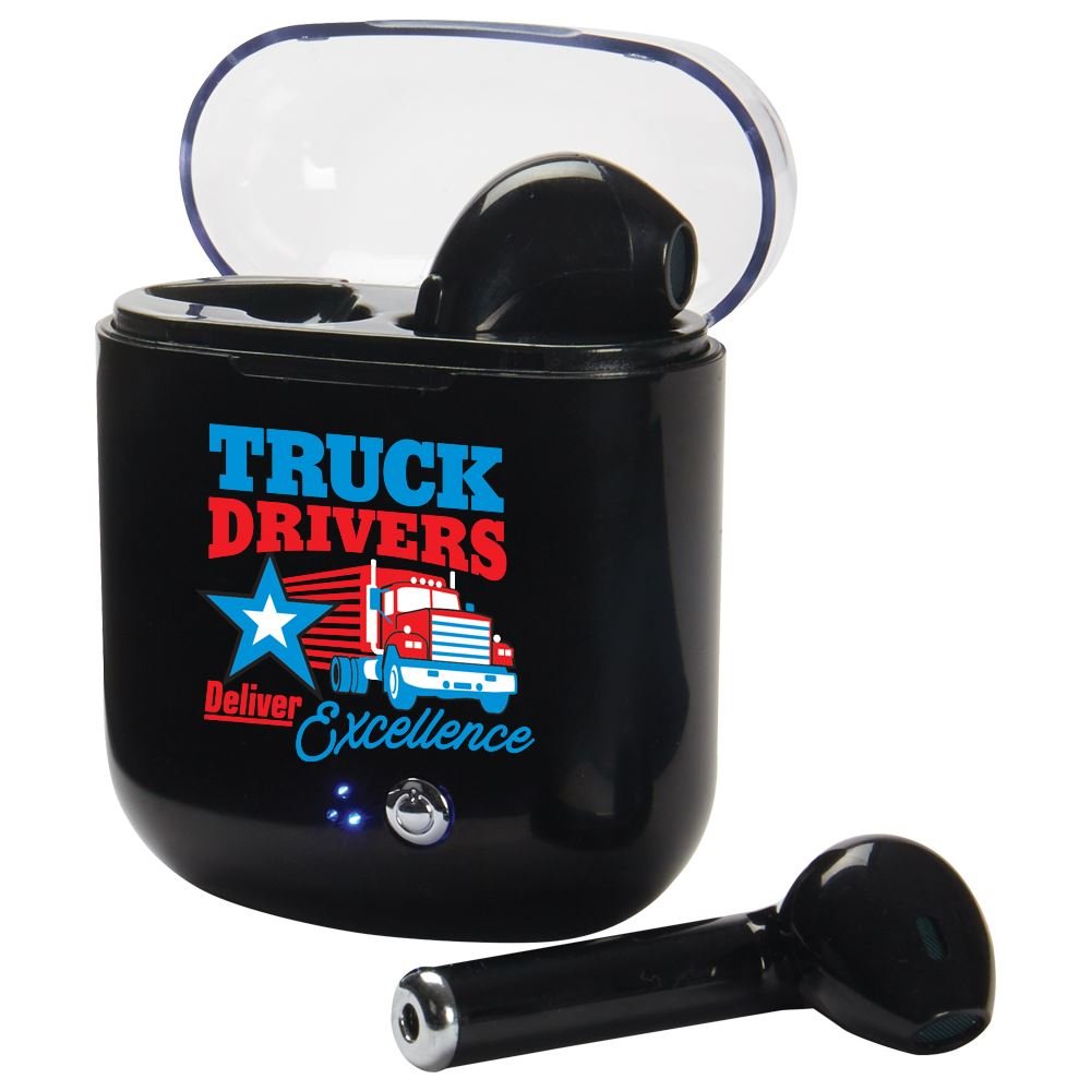 Truck Drivers Deliver Excellence Bluetooth Earbuds In Charging Case Positive Promotions
