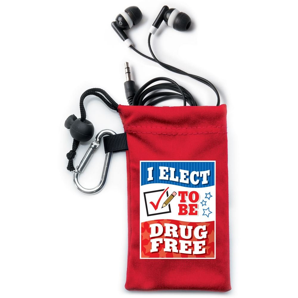 I Elect to Be Drug Free Earbuds in Microfiber Pouch