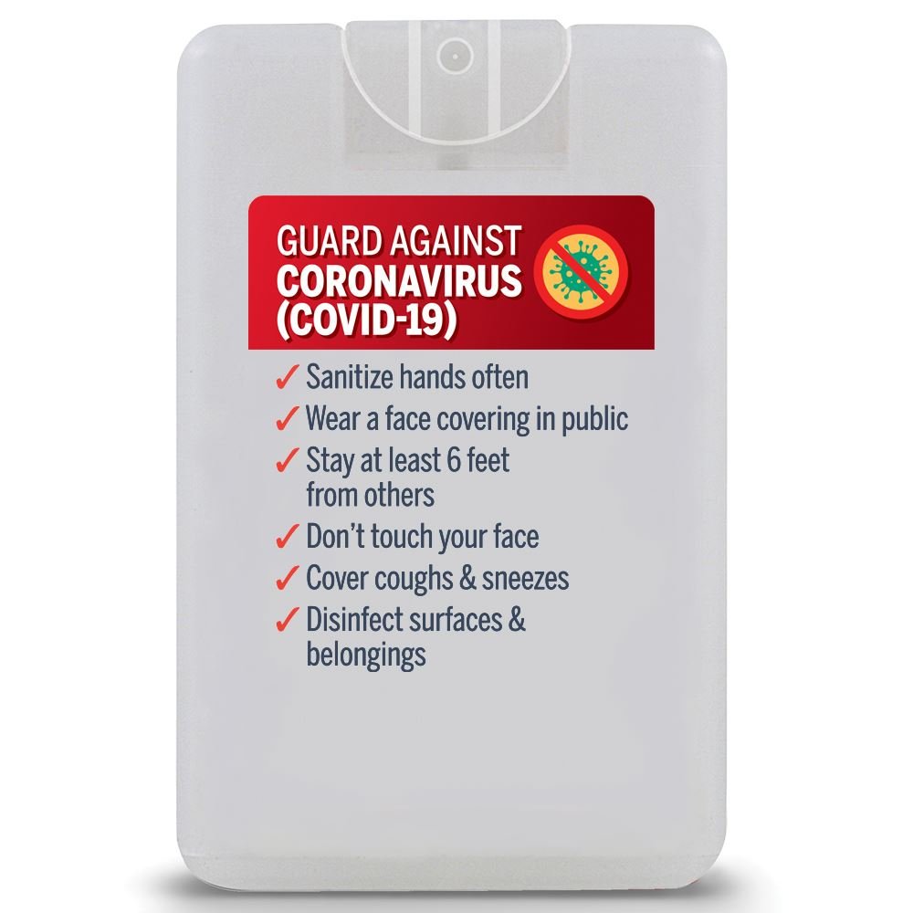 Guard Against Coronavirus (Covid-19) Credit Card Style Antibacterial Hand Sanitizer Spray