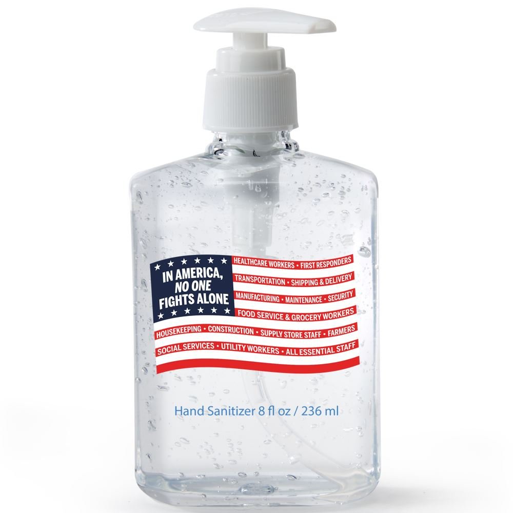 In America No One Fights Alone 8-Oz. Sanitizer Gel Pump