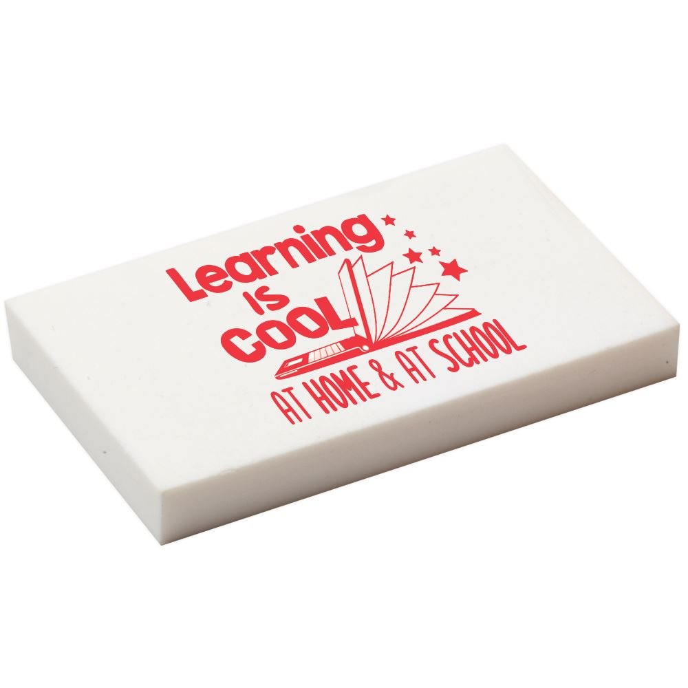 Learning Is Cool At Home & At School White Eraser - Pack of 25