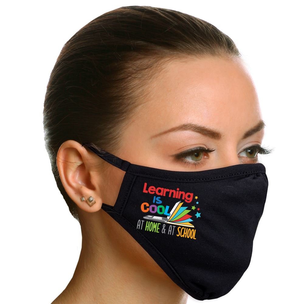Learning Is Cool At Home & At School Adult 2-Ply 100% Cotton Mask
