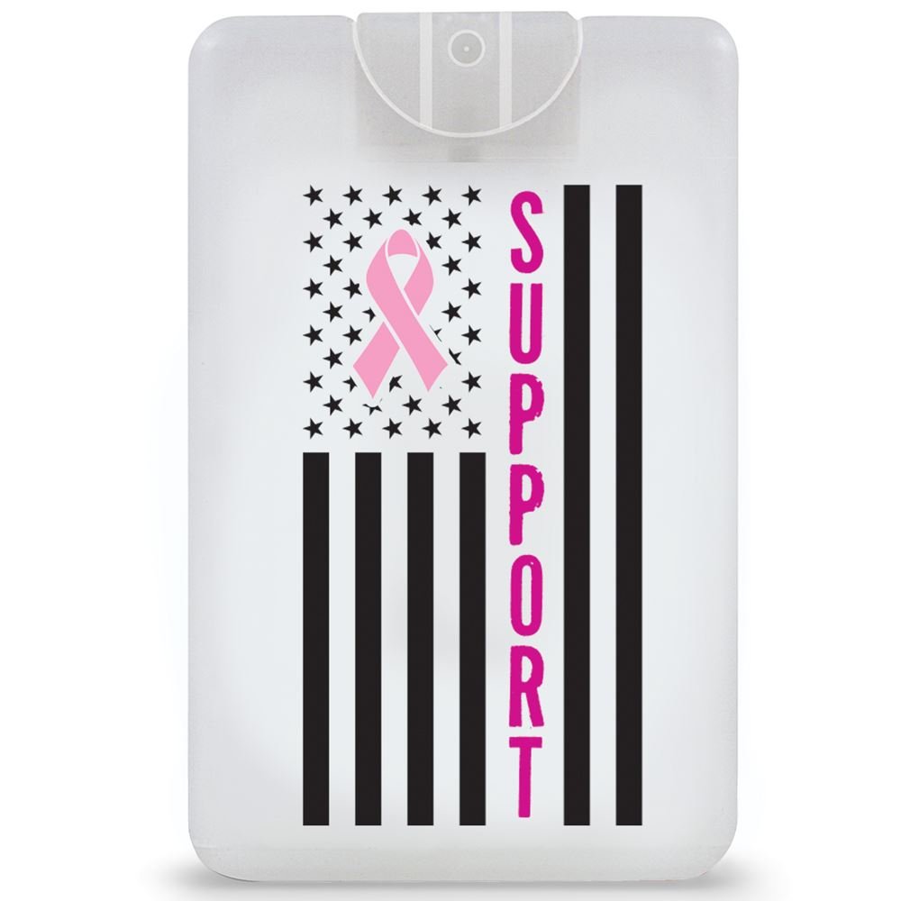Breast Cancer Awareness Support/Flag Credit Card-Style Antibacterial Hand Sanitizer Spray