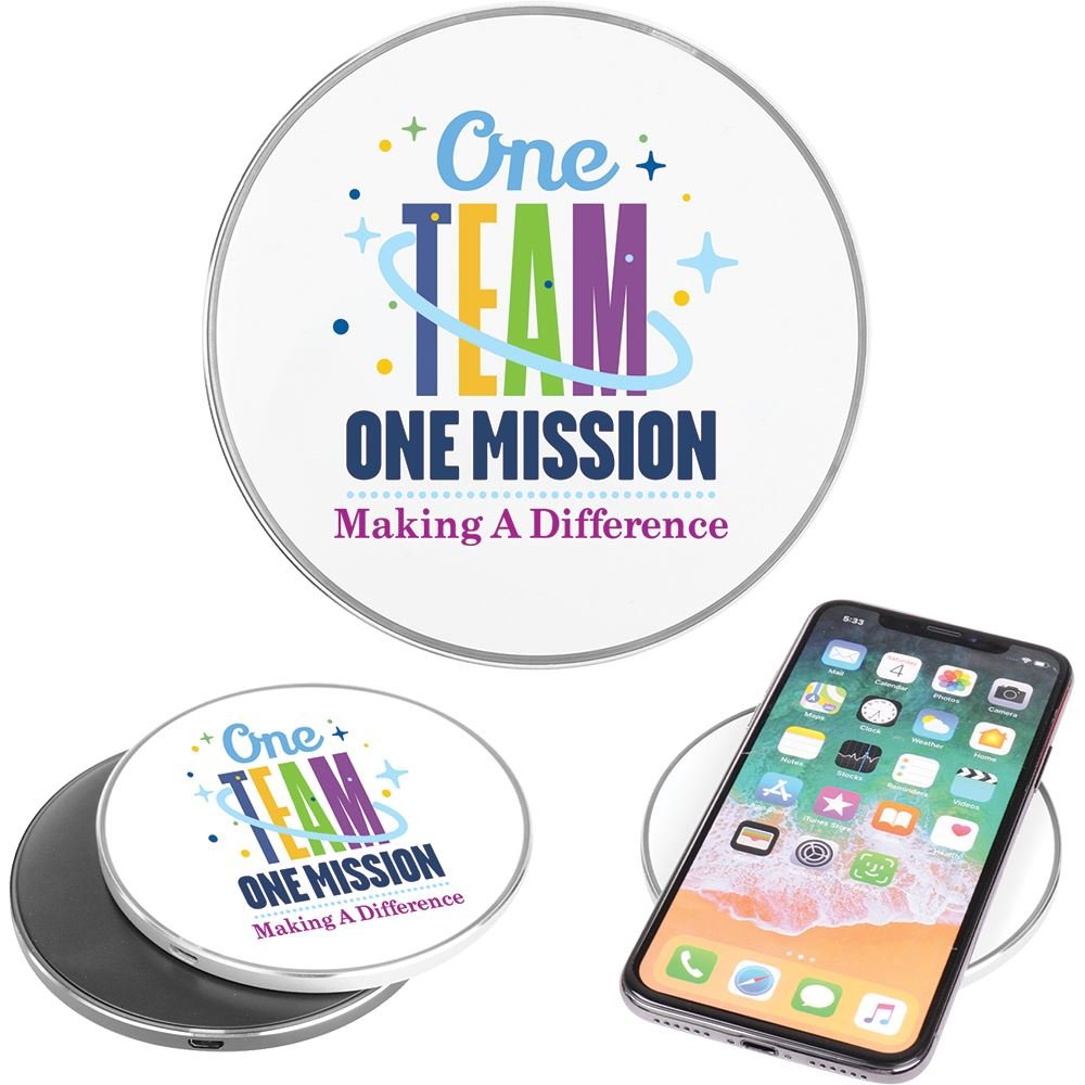 One Team, One Mission: Making A Difference Qi 10W Wireless Charging Pad