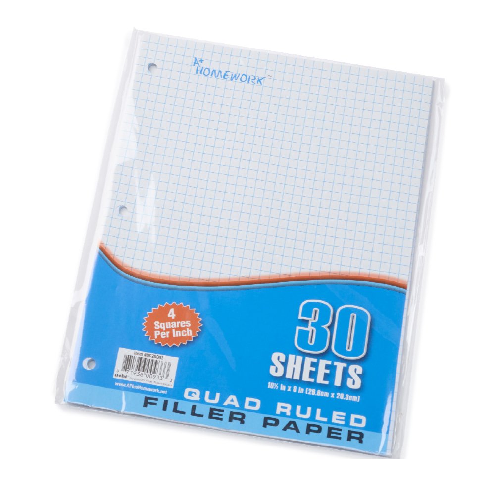 Quad-Ruled Graph Paper - Stack of 30