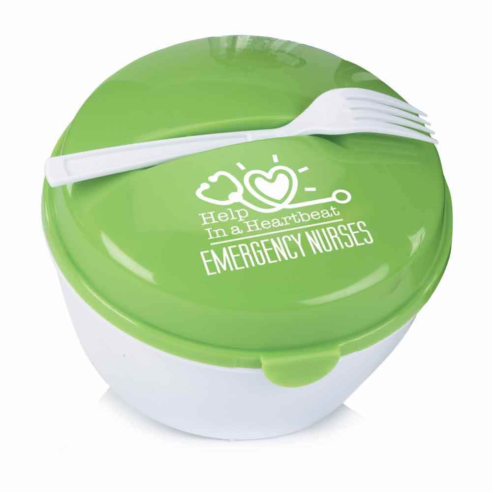 Emergency Nurses: Help In A Heartbeat Round Food Container With Compartments