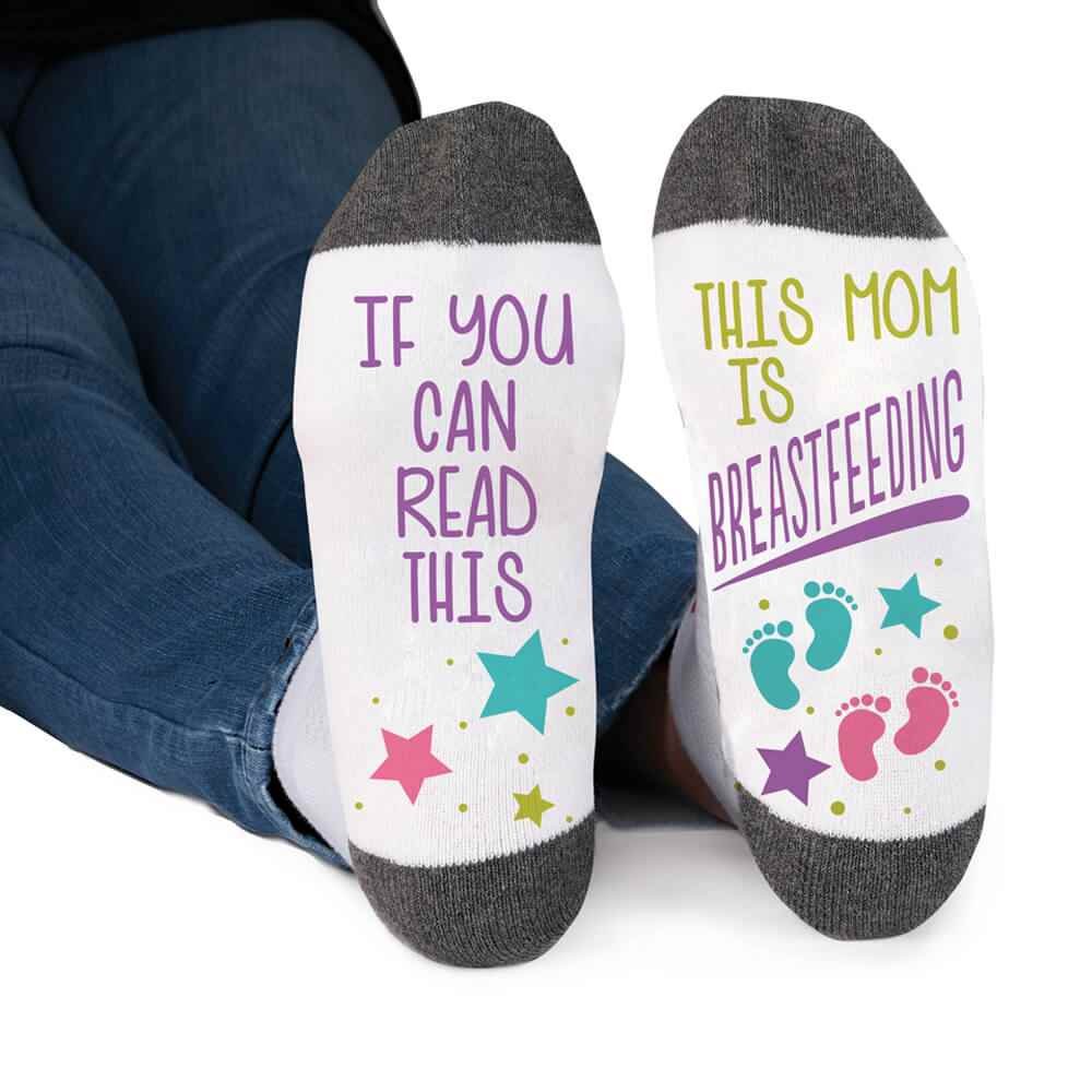 If You Can Read This, This Mom Is Breastfeeding Cushioned Ankle Socks