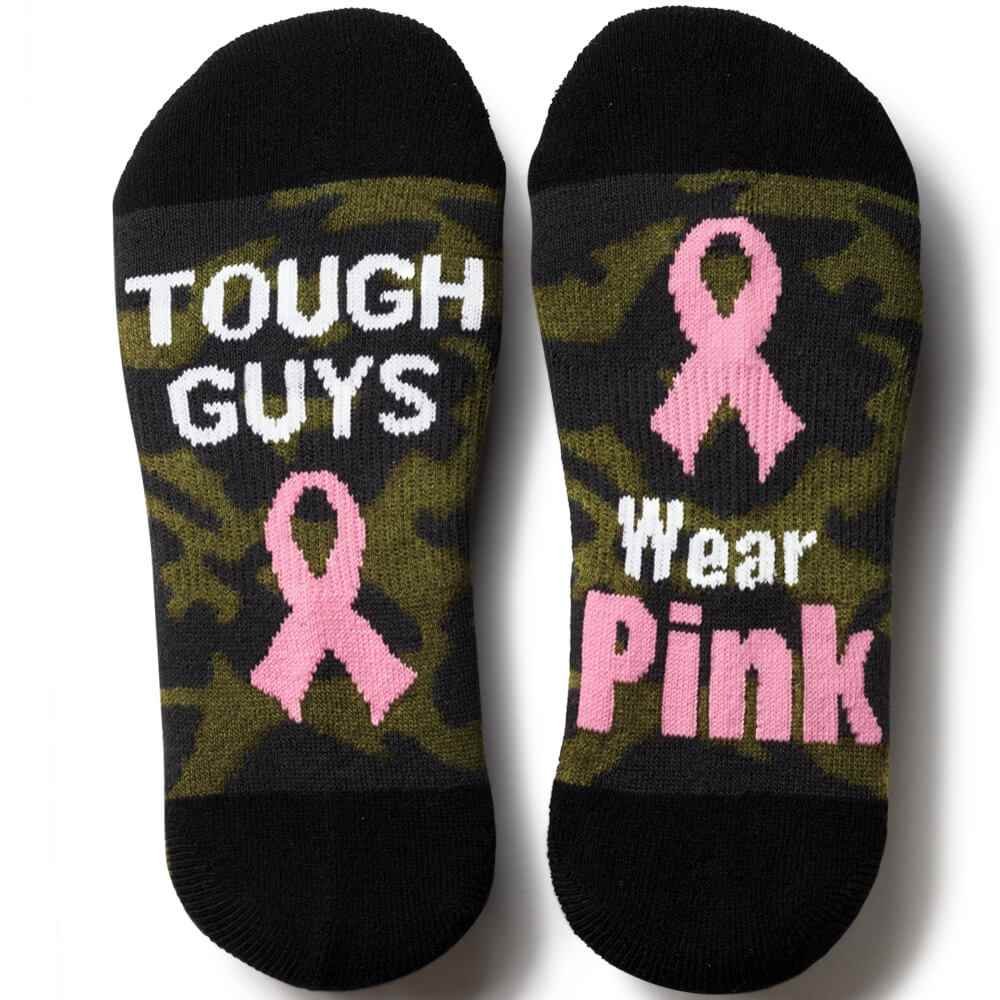 Tough Guys Wear Pink Camouflage Cushioned Ankle Socks