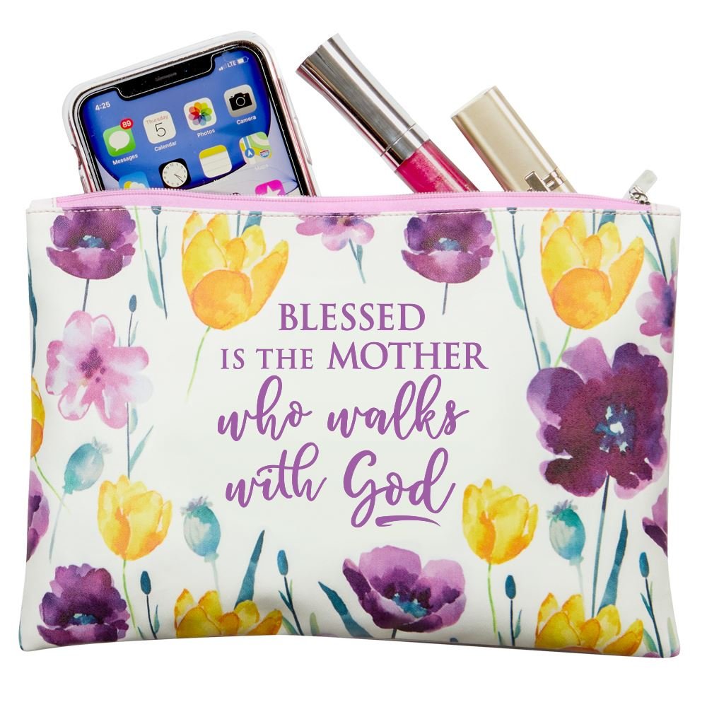 Blessed Is The Mother Who Walks With God Floral Carry-All Pouch