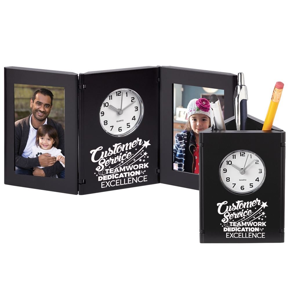 Customer Service: Teamwork, Dedication, Excellence Tri-Fold Desk Caddy