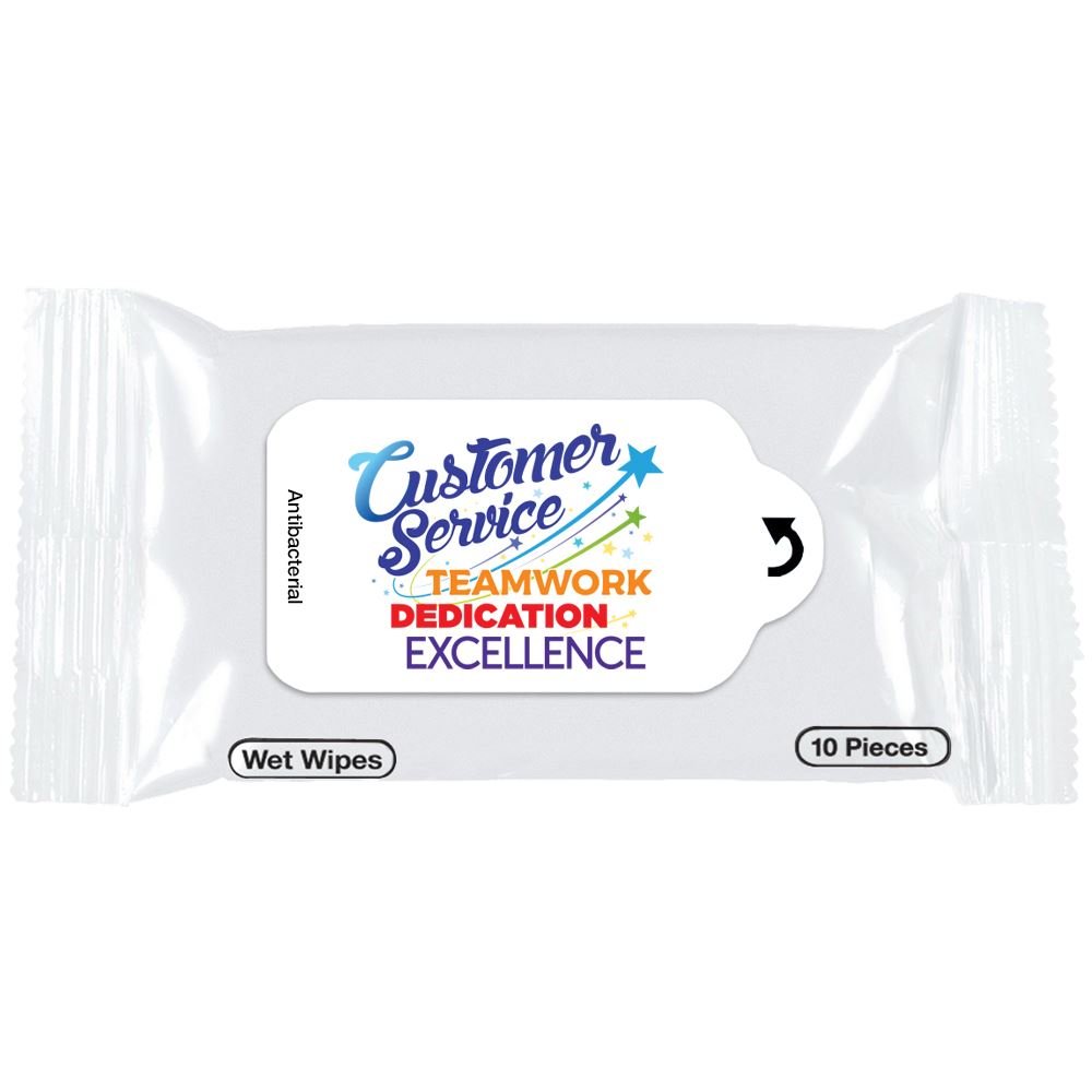 Customer Service Teamwork, Dedication, Excellence Positive Message Antibacterial Wet Wipes