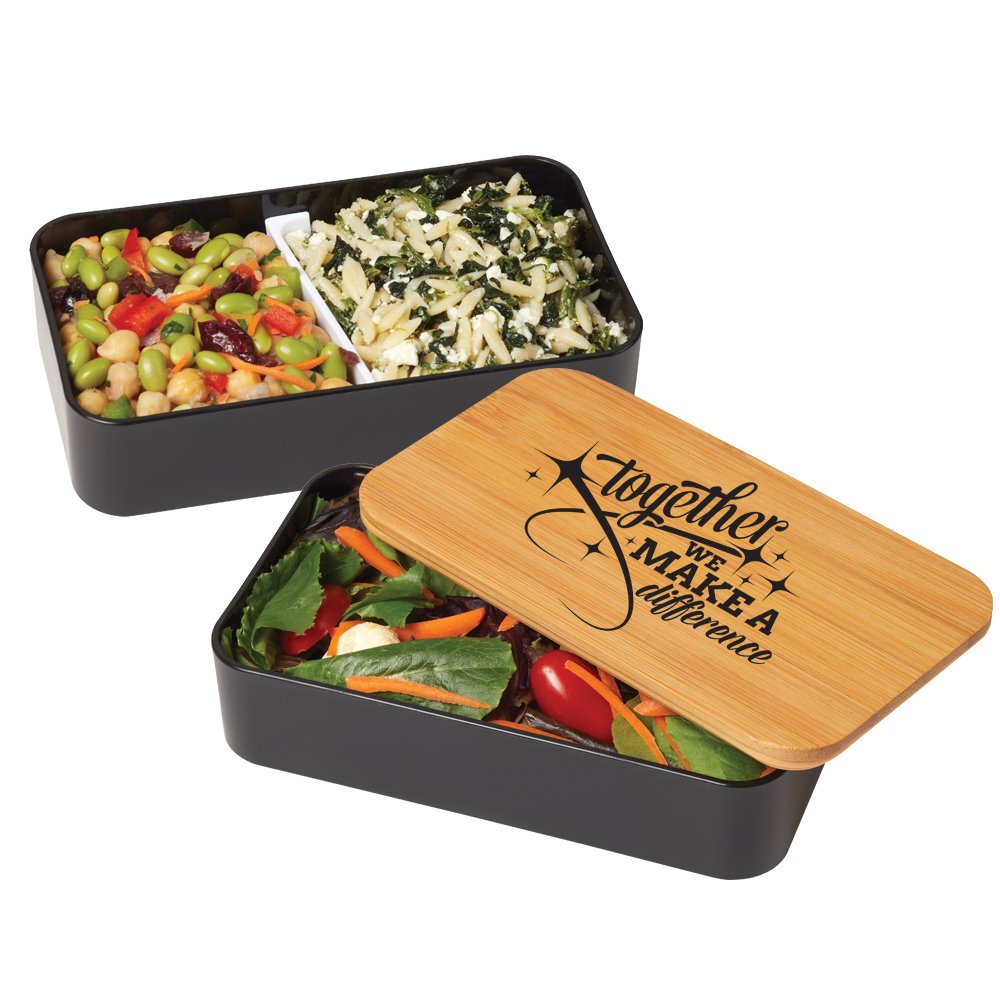 Together We Make A Difference Eco-Friendly 2-Tier Wheat-Fiber & Bamboo Bento Box