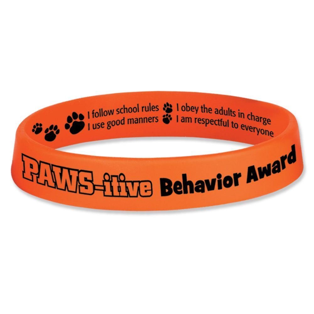 PAWS-itive Behavior Award 2-Sided Silicone Bracelets - Pack of 10