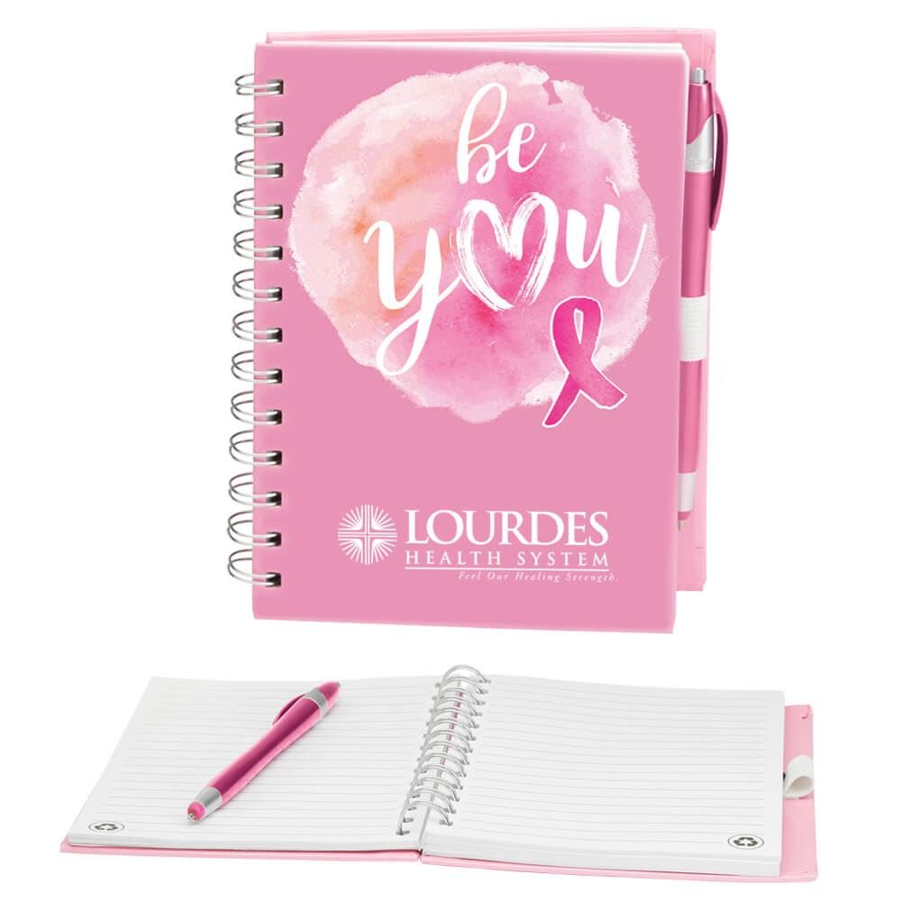 Be You Pink Ribbon Notebook & Stylus Pen Set Plus Personalization