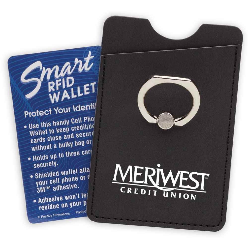 RFID Smartphone Wallet With Metal Ring Stand - Personalization Available