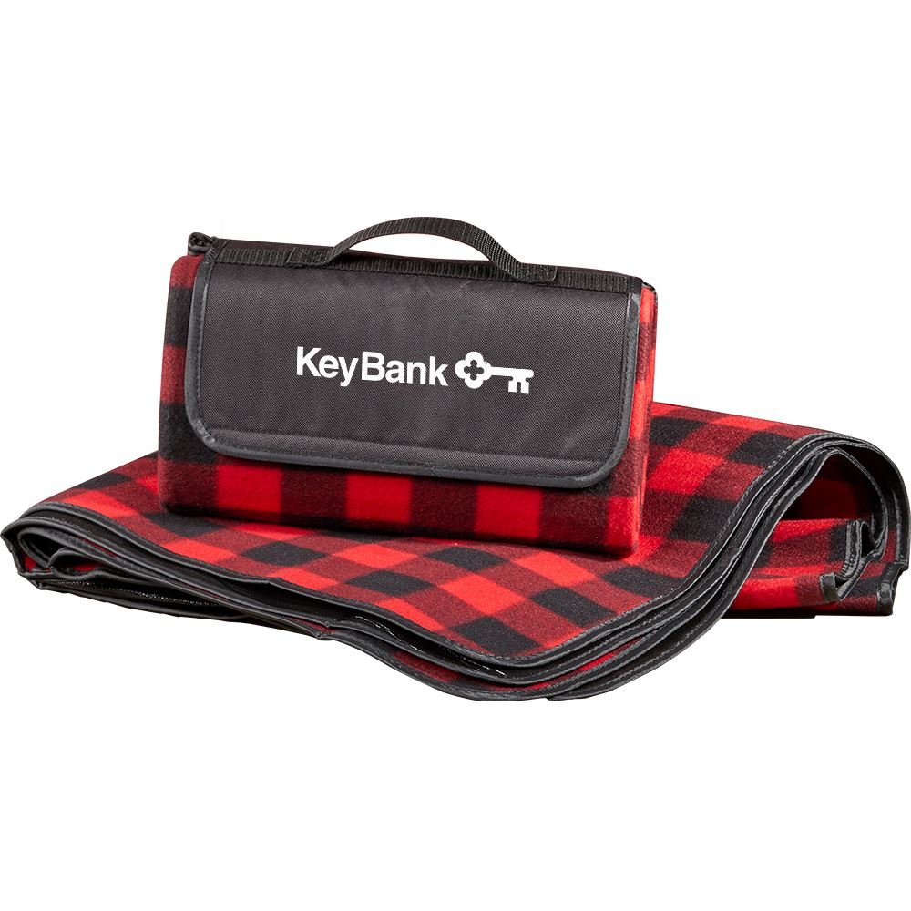 Buffalo Plaid Roll-Up Fleece Picnic Blanket - Personalization Available