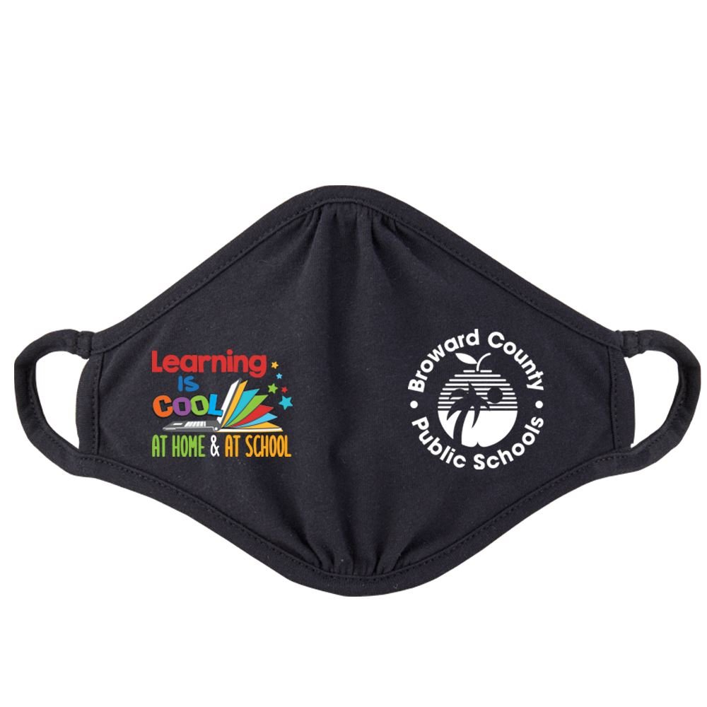Learning Is Cool At Home & At School Adult 2-Ply 100% Cotton Mask - Personalization Available