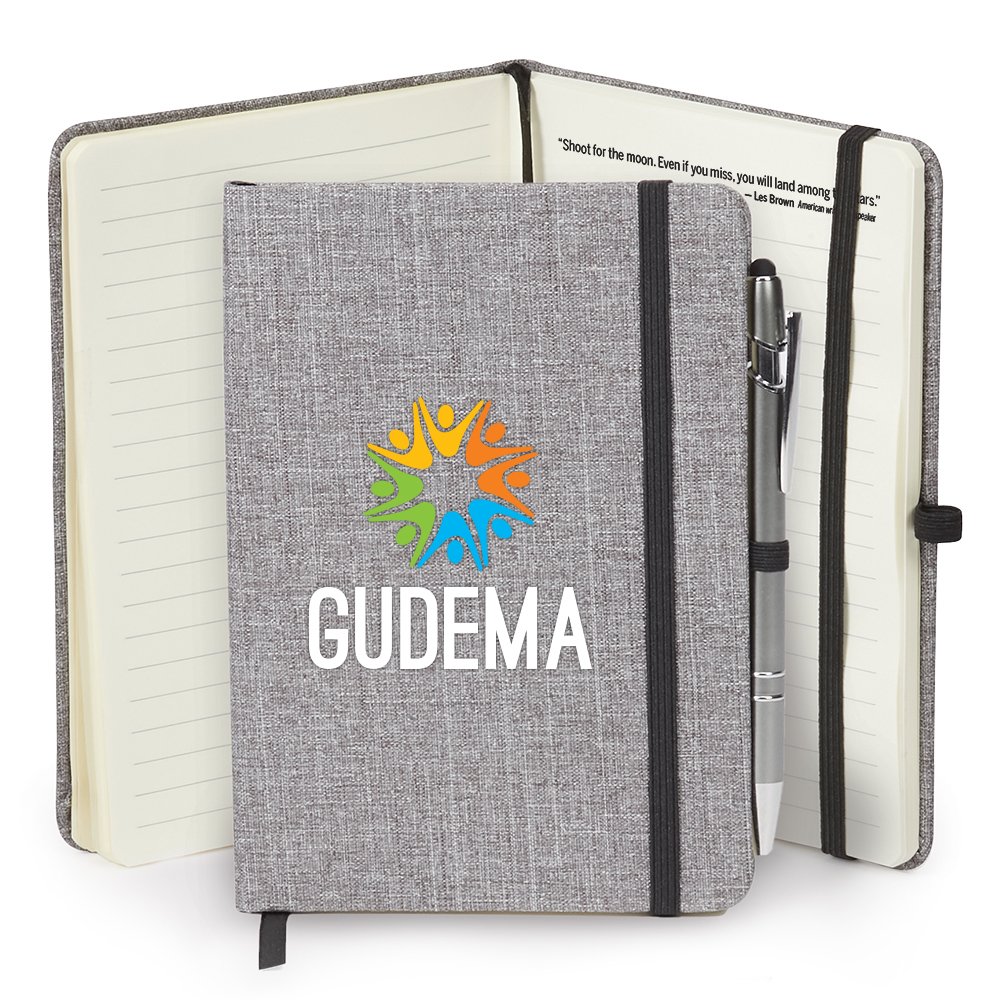 Heathered Journal With Quotes & Stylus Pen - Personalization Available