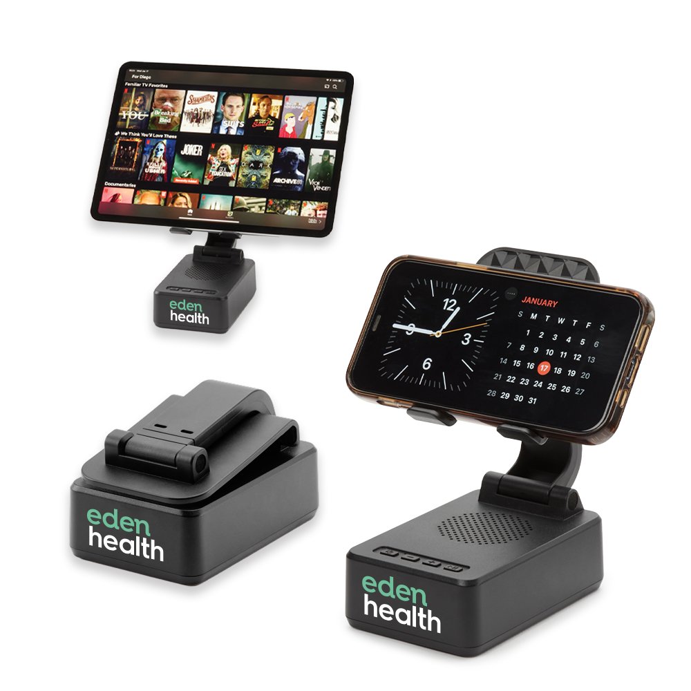 2-in-1 Bluetooth® Wireless Speaker & Adjustable Phone/Tablet Stand - Personalization Available