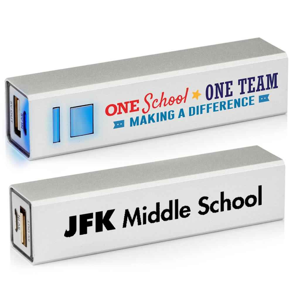 One School, One Team: Making A Difference UL&reg; Metal Power Bank - Personalization Available