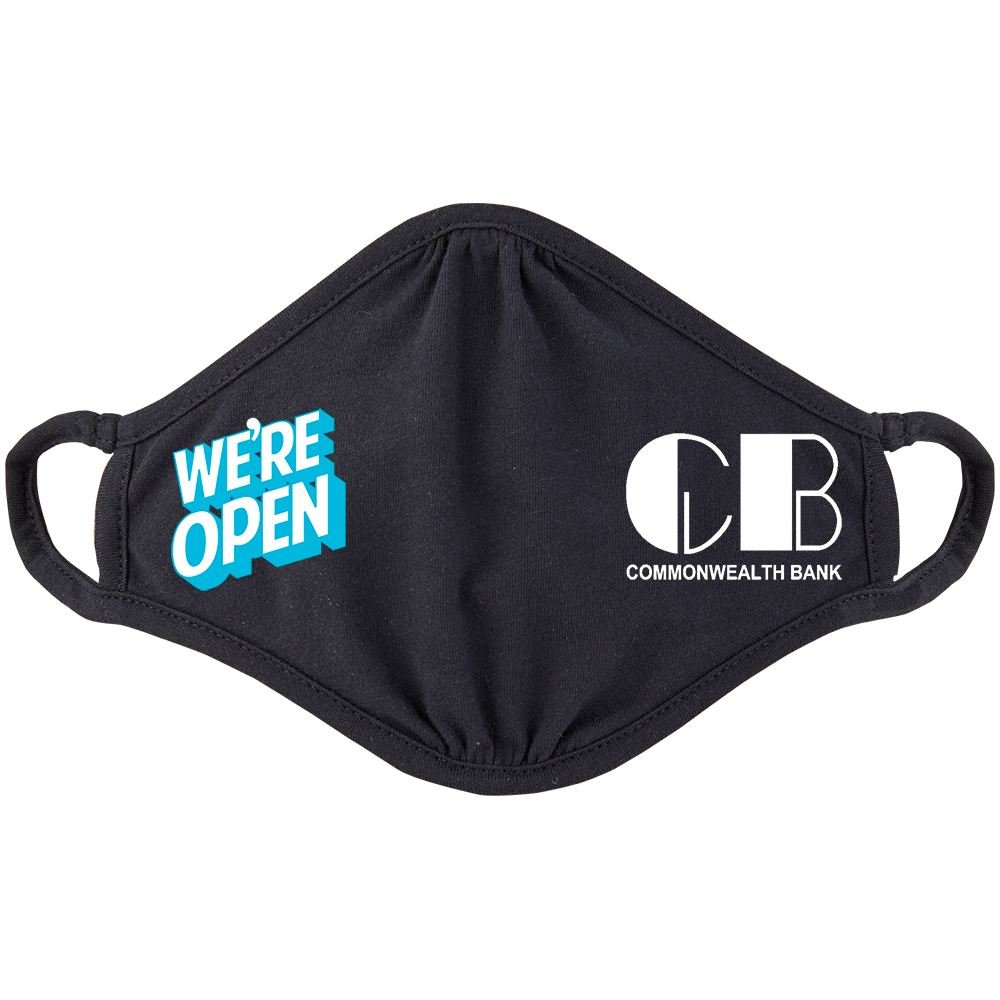 We're Open 2-Ply 100% Cotton Mask - Personalization Available