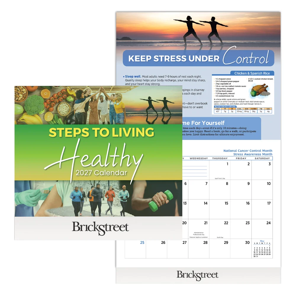 Steps To Living Healthy 2024 Wall Calendar | Positive Promotions Steps To Living Healthy 2024 Wall Calendar | Positive Promotions