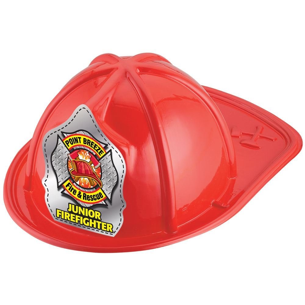 Red Junior Firefighter Hat (Helmet & Axes) With Personalization