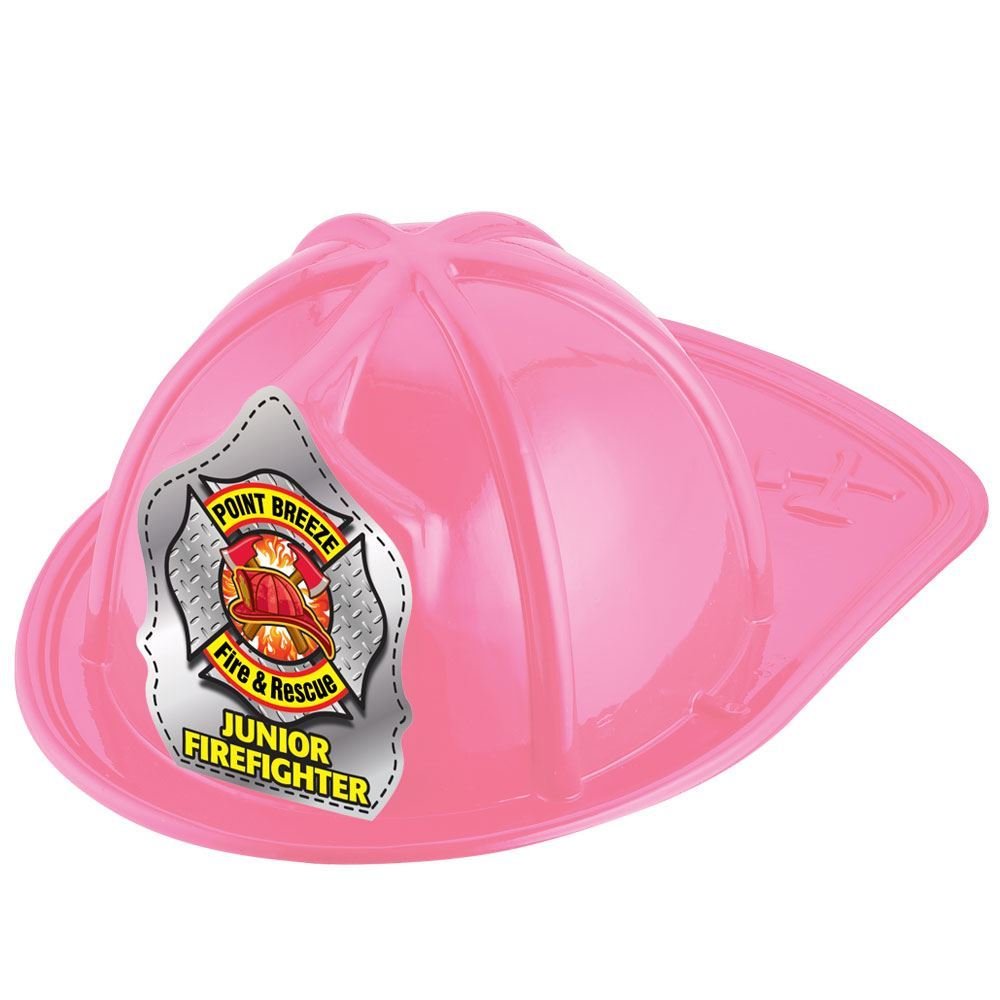 Pink Junior Firefighter Hat (Helmet & Axes) With Personalization