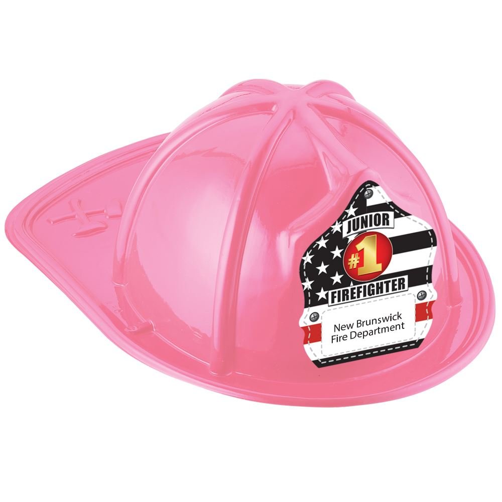 Pink Junior Firefighter Hat With #1 Firefighter With Personalization