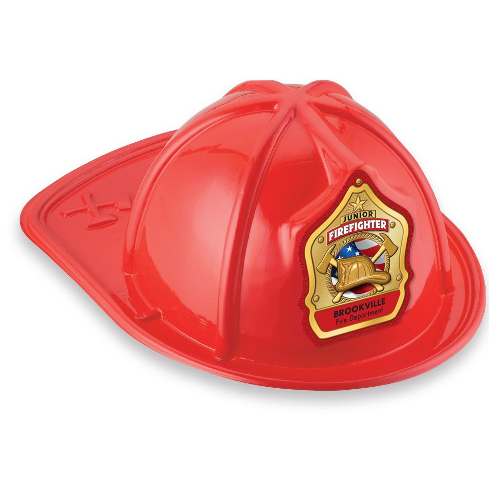 Red Junior Firefighter Gold-Sticker Hat - One-Color Personalization ...
