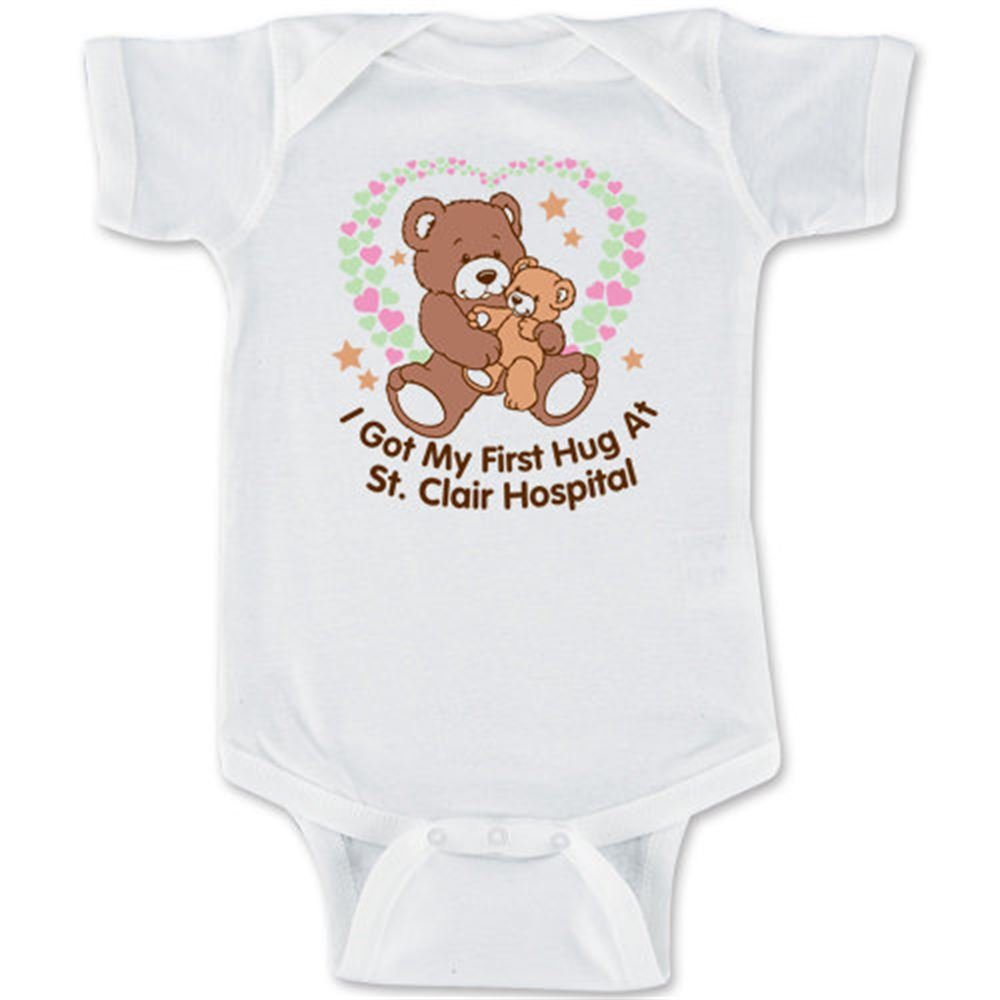 Newborn T-shirt: I Got My First Hug At (Your Facility's Name)