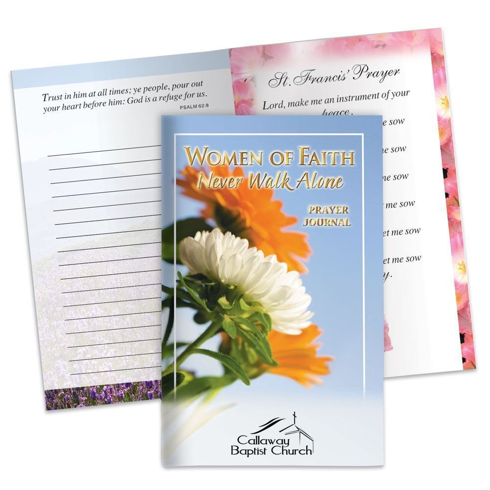 Women Of Faith Never Walk Alone Prayer Journal - Personalization Available