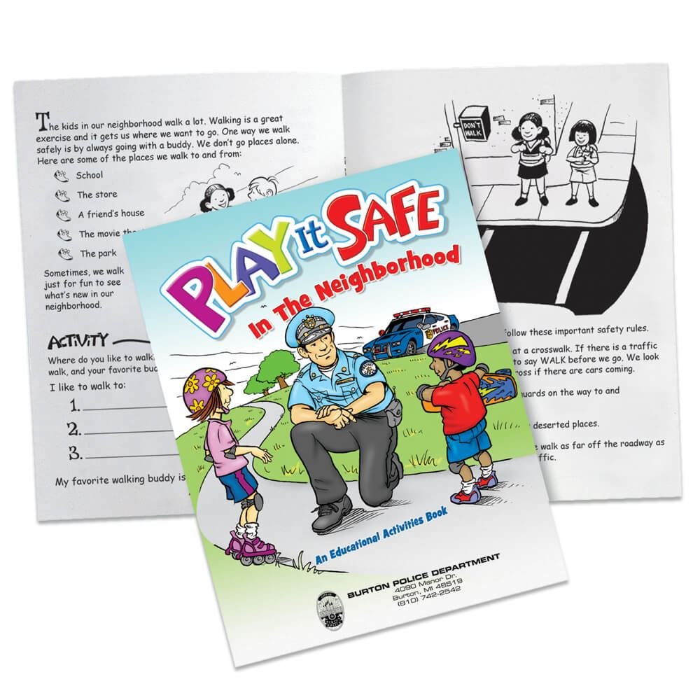 Play It Safe In The Neighborhood Educational Activities Book - Personalization Available