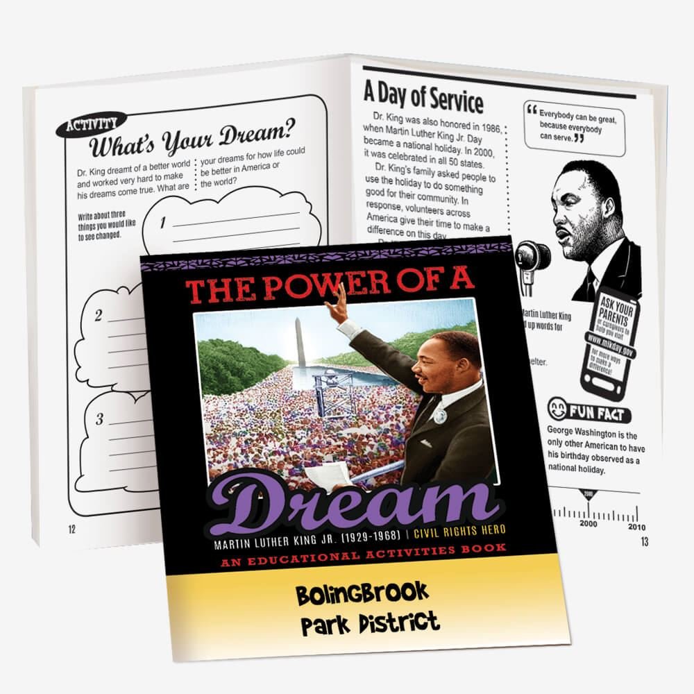 Martin Luther King Jr. Commemorative The Power Of A Dream Educational Activities Book - Personalization Available
