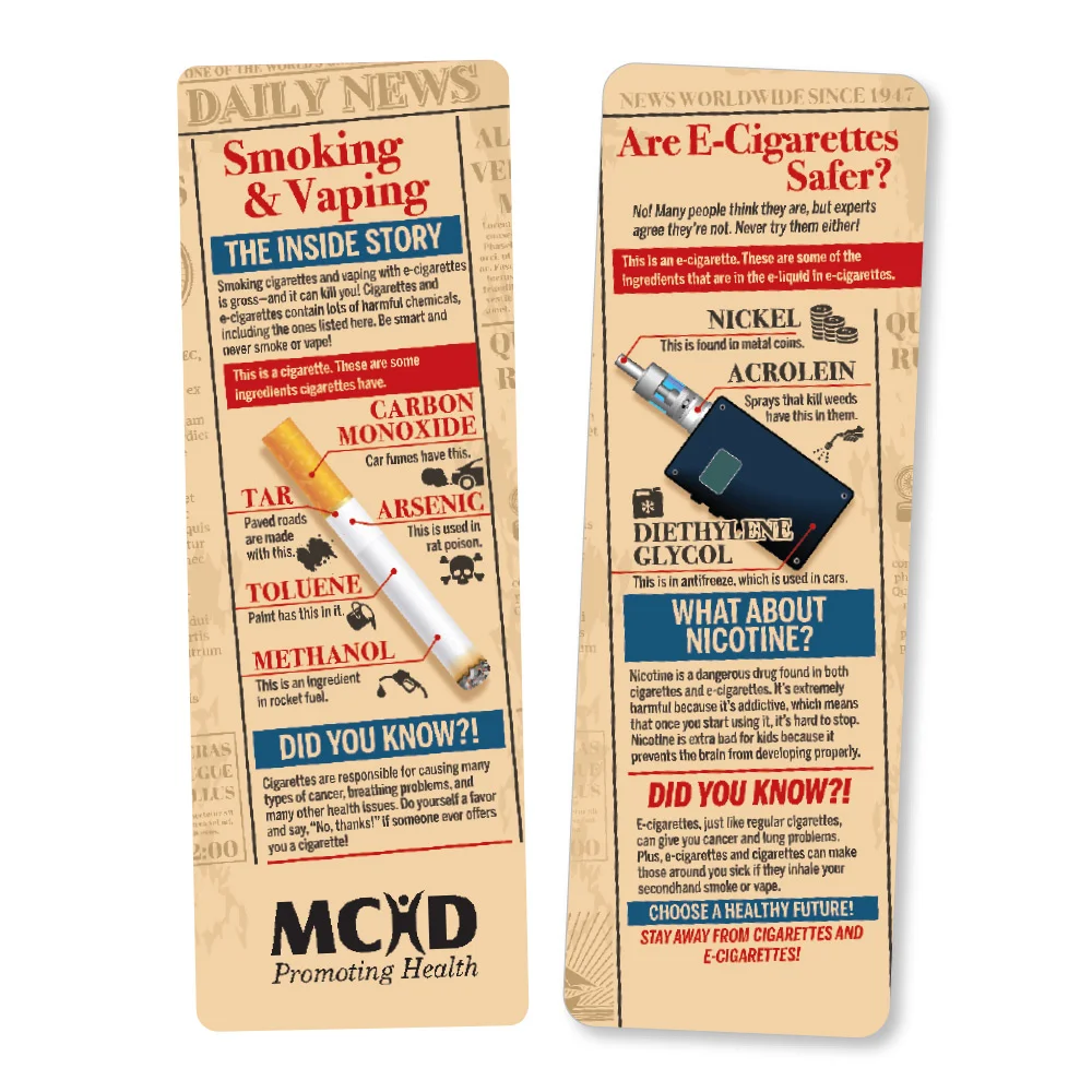 Smoking & Vaping: The Inside Story Bookmark - One-Color Personalization Available | Positive Promotions Smoking & Vaping: The Inside Story Bookmark - One-Color Personalization Available | Positive Promotions