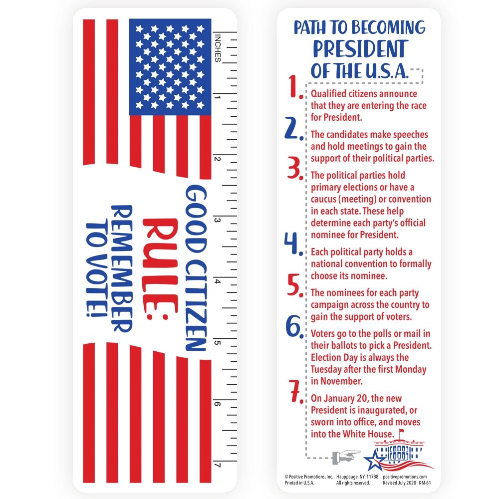 Good Citizen Rule: Remember To Vote Bookmark/Ruler - 25 Per Pack