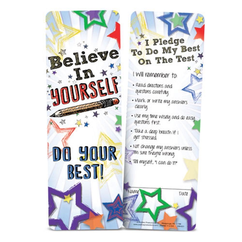Believe In Yourself - Do Your Best Pledge Bookmarks - Pack of 25