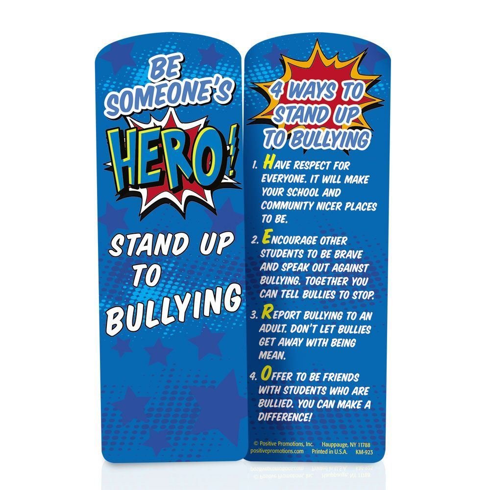Be Someone's Hero! Stand Up To Bullying DieCut Bookmark Positive