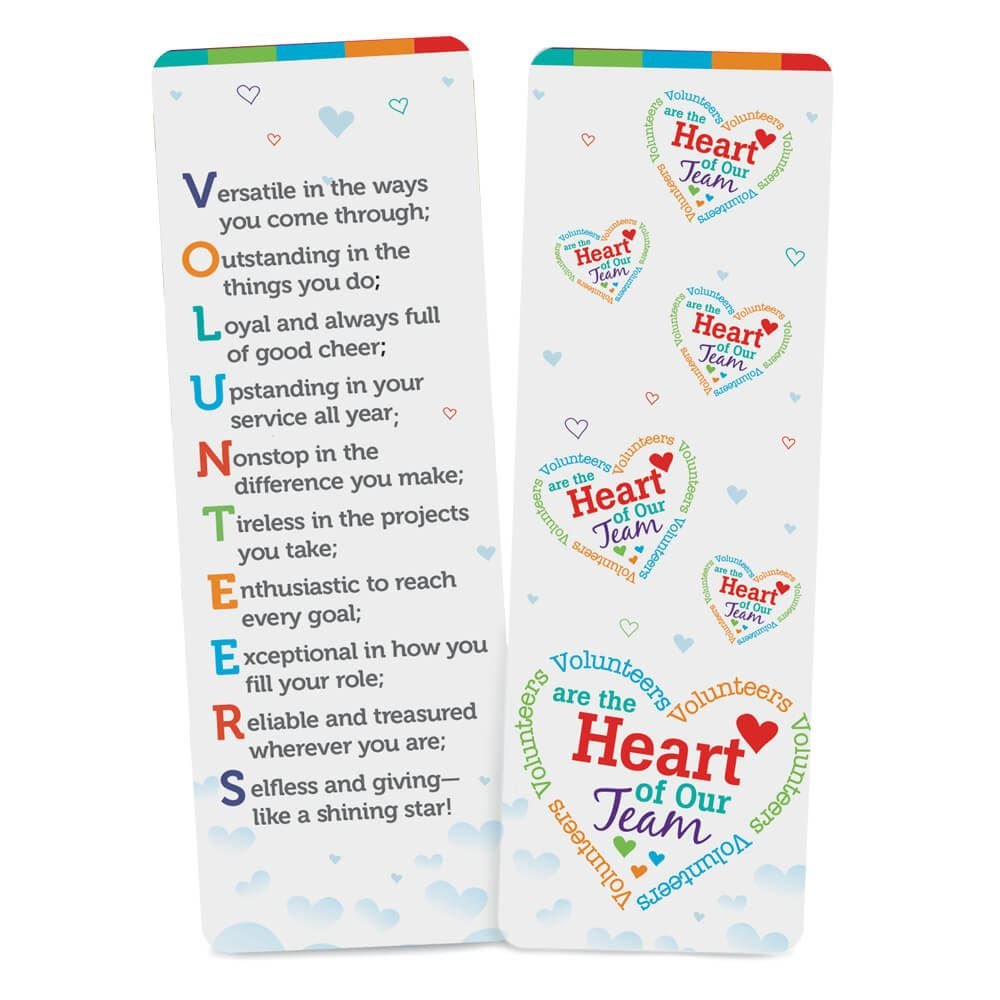 Volunteers Are The Heart Of Our Team Deluxe Bookmark | Positive Promotions