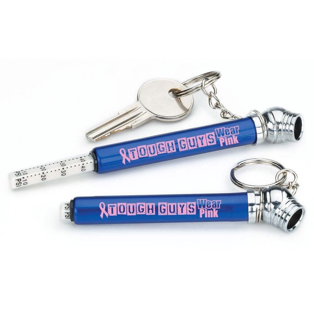 Tough Guys Wear Pink Mini Tire Gauge Key Tag