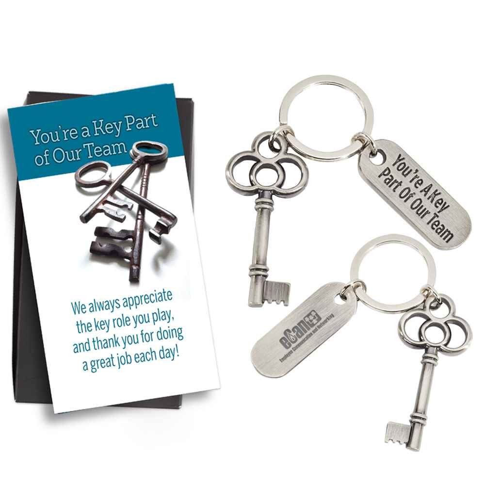 You're a Key Part Of Our Team Key Tag With Keepsake Card - Personalization Available