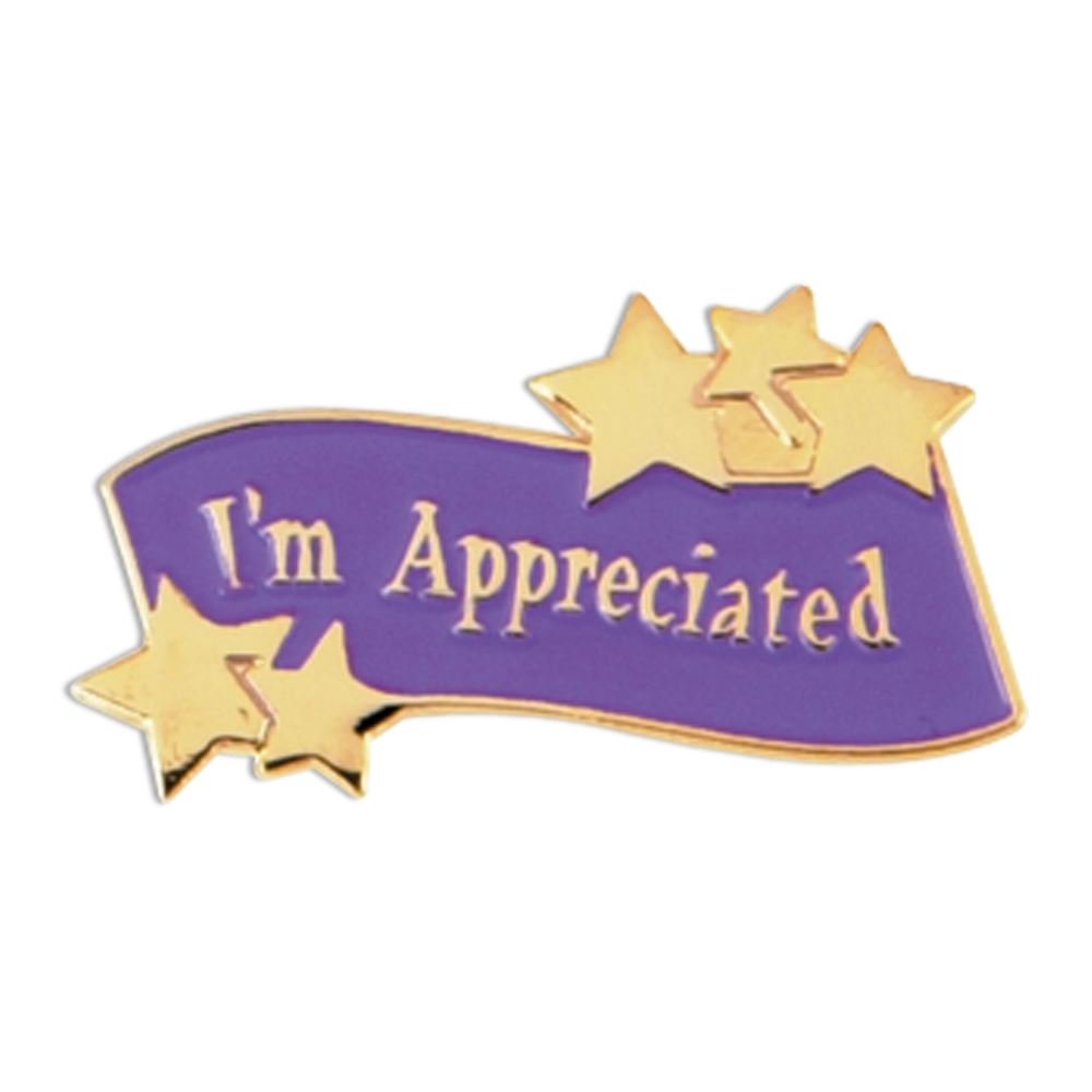 I'm Appreciated Purple & Gold  Lapel Pin with Presentation Card