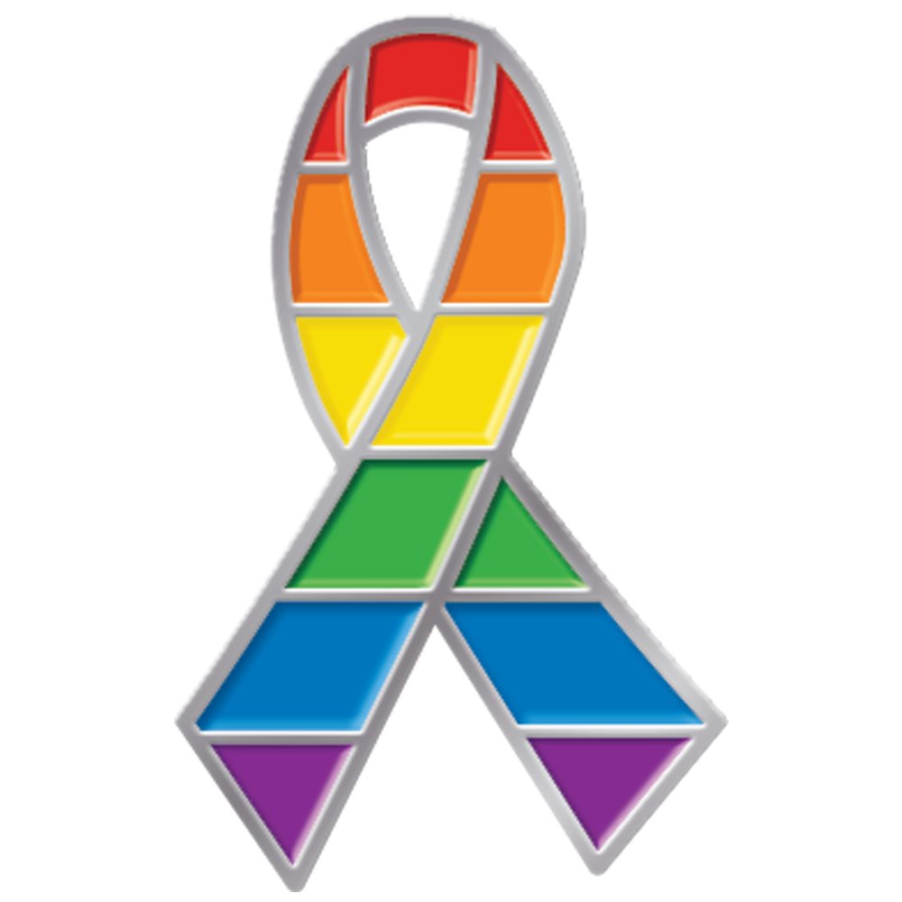 Pride Ribbion Pin Celebrate Pride Rainbow Ribbon Lapel Pin With Presentation Card ...