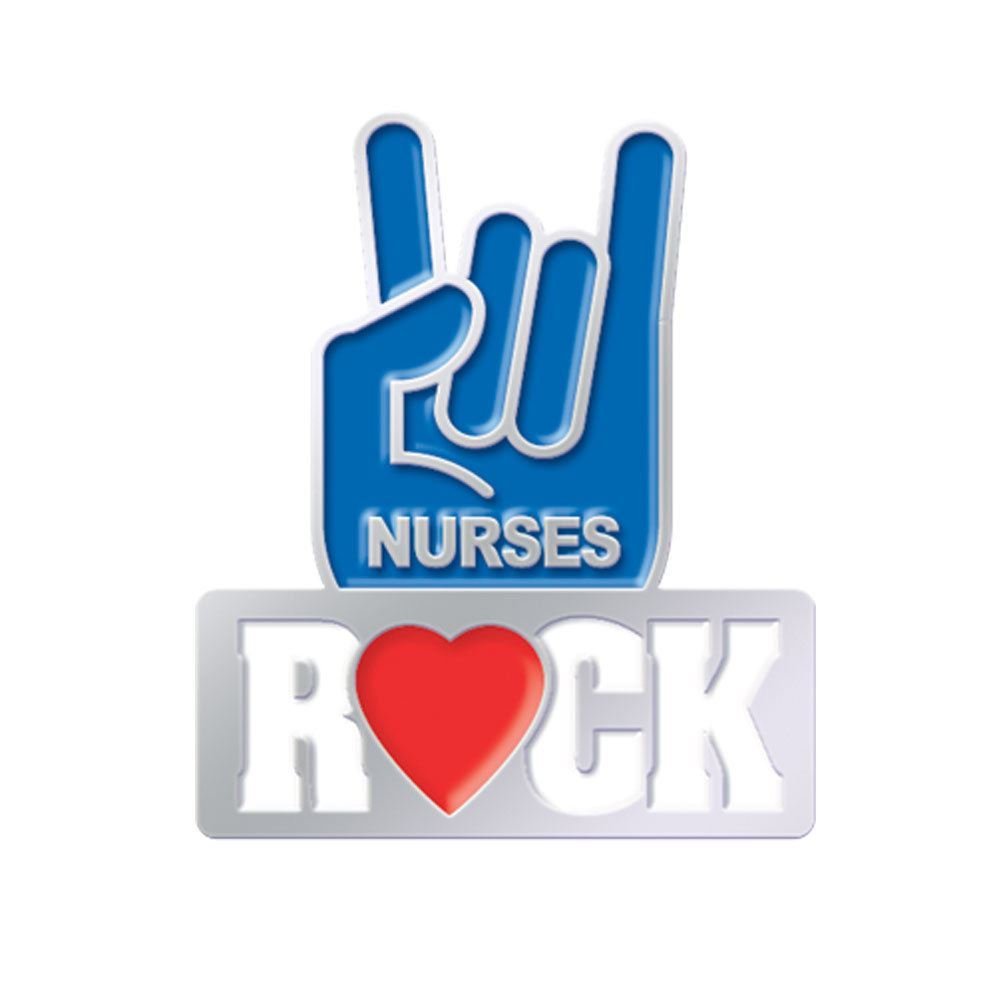Nurses Rock Lapel Pin With Presentation Card