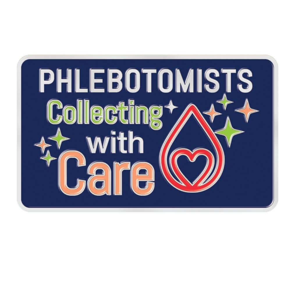 Phlebotomists: Collecting With Care Lapel Pin With Presentation Card